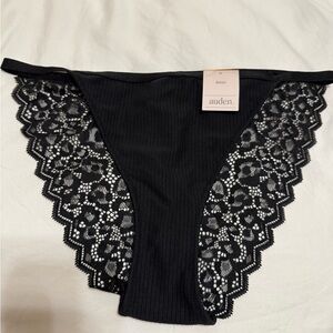 NEW Auden Women's Black Lace Trim Panties